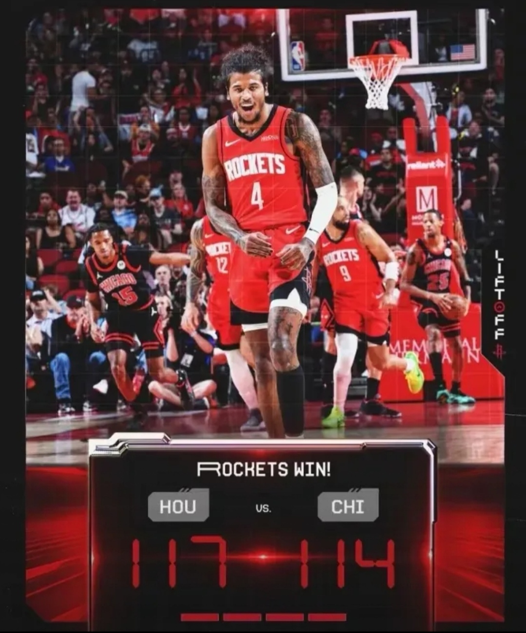 火箭再胜公牛，豪取五连胜